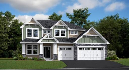 (Exterior rendering, actual homes finishes and colors will vary) The Sinclair has excellent curb appeal!