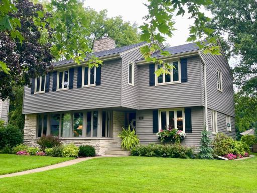Front of home, new roof and gutter guards