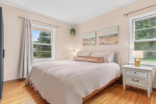 The owner's bedroom is very large (and a gorgeous armoire will be staying, allowing for extra closet space.)