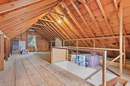 The upstairs attic space would make a WONDERFUL loft or bedroom