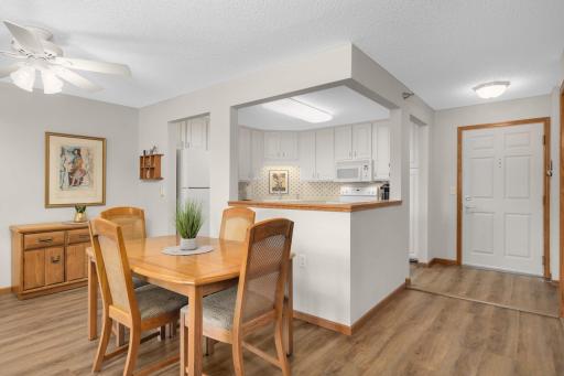 Plenty of room for a full-size table, with a layout that keeps conversation flowing from meal prep to dining.