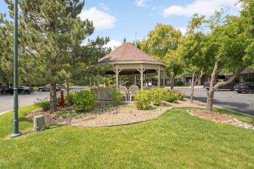The community gazebo offers a shaded spot to relax, read, or chat with neighbors