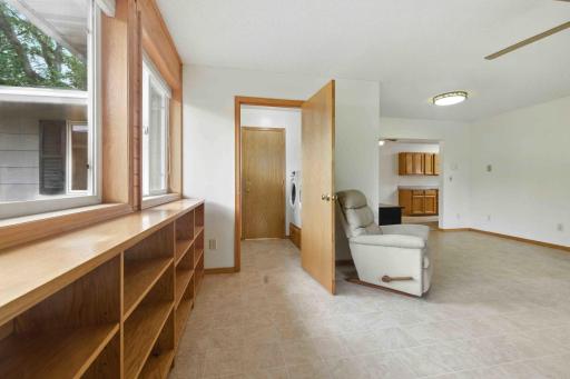 Door in the sunroom to laundry and bathroom