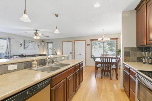 Dining room naturally flows off of the kitchen