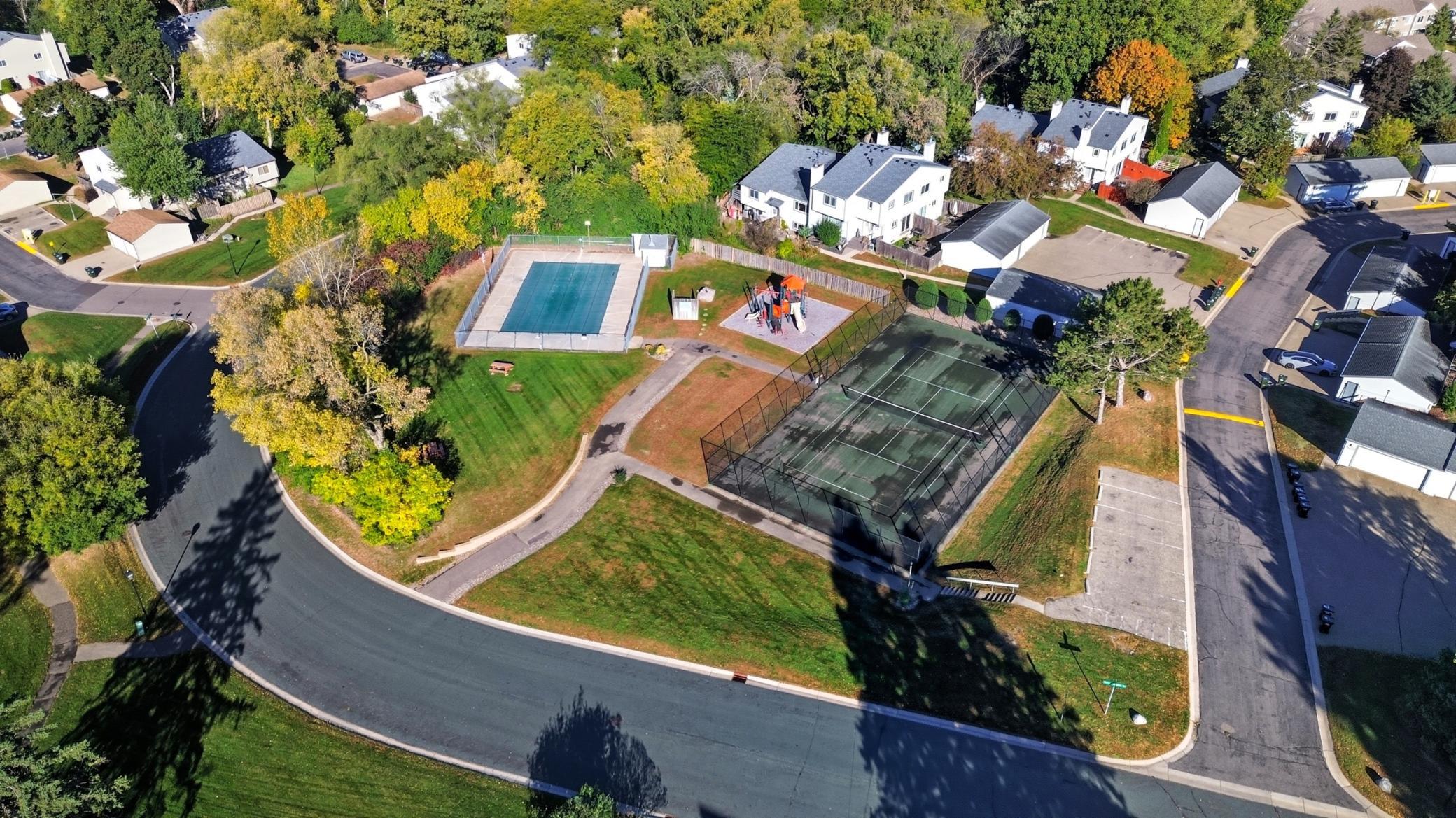 Association park with inground pool, tennis court, and play ground is just down the street