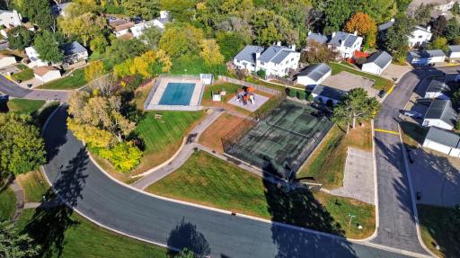 Association park with inground pool, tennis court, and play ground is just down the street