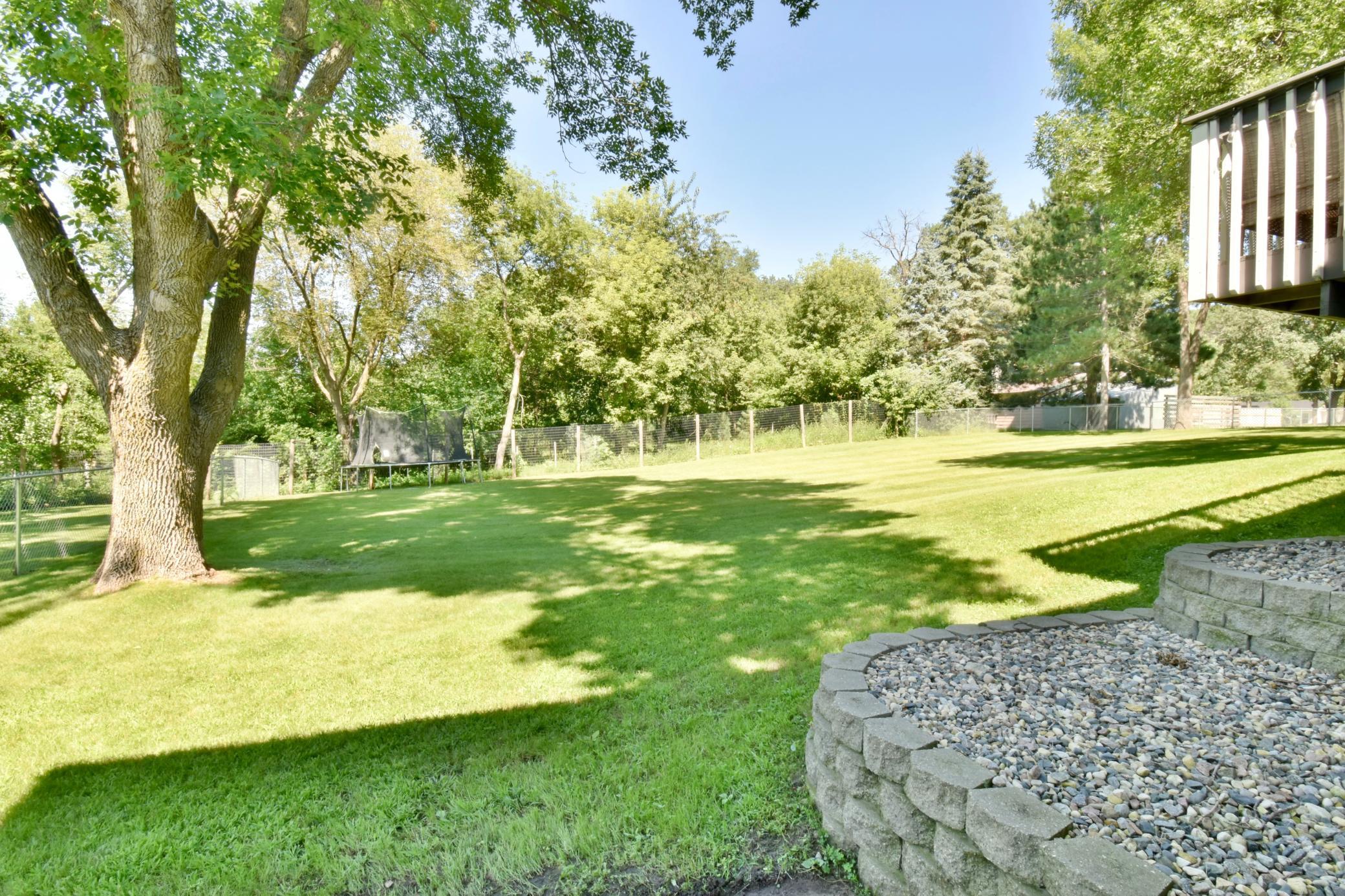 Fenced in backyard