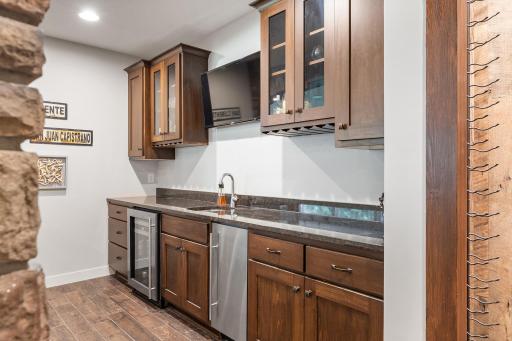 Lower Level Bar with Refrigeration and Bar Sink