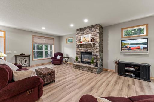 The main level features an open floor plan and 9' ceilings.