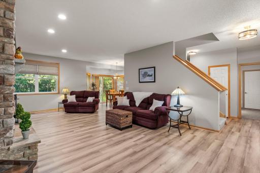 The main level features an open floor plan and 9' ceilings.
