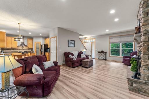 The main level features an open floor plan and 9' ceilings.