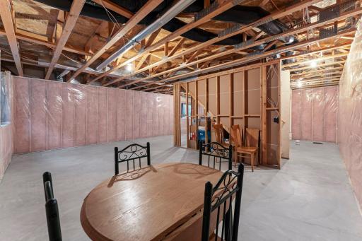 The unfinished basement offers tons of storage space.