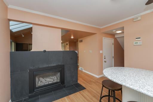 Gas Fireplace in the Kitchen