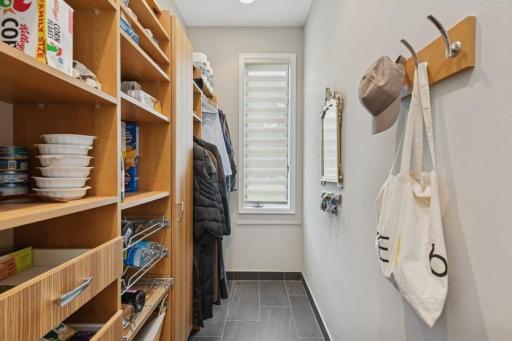 Entry from garage - custom storage in the mudroom