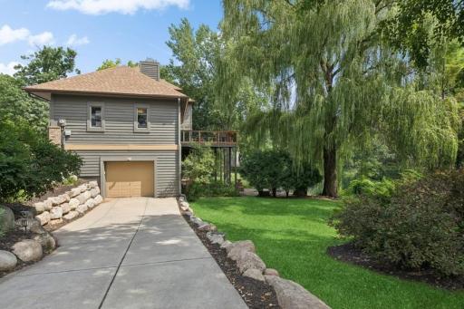 second driveway with access to lower garge