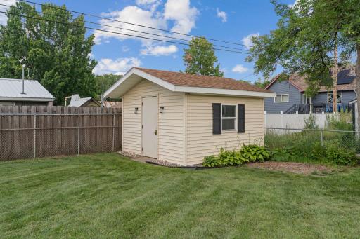 large shed in back yard for extra storage