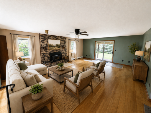 Living room is virtually staged