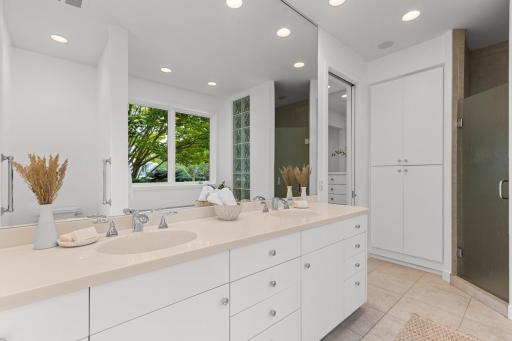 Primary Bathroom with Dual Sinks and Seperate Tub & Shower