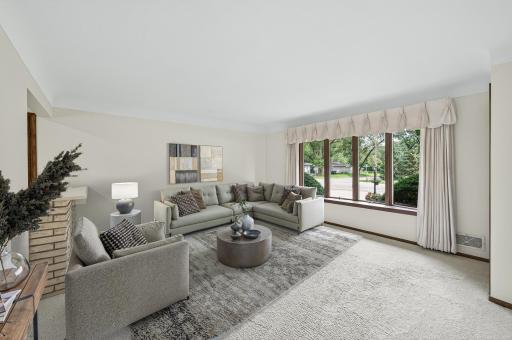 Main level living room - virtually staged