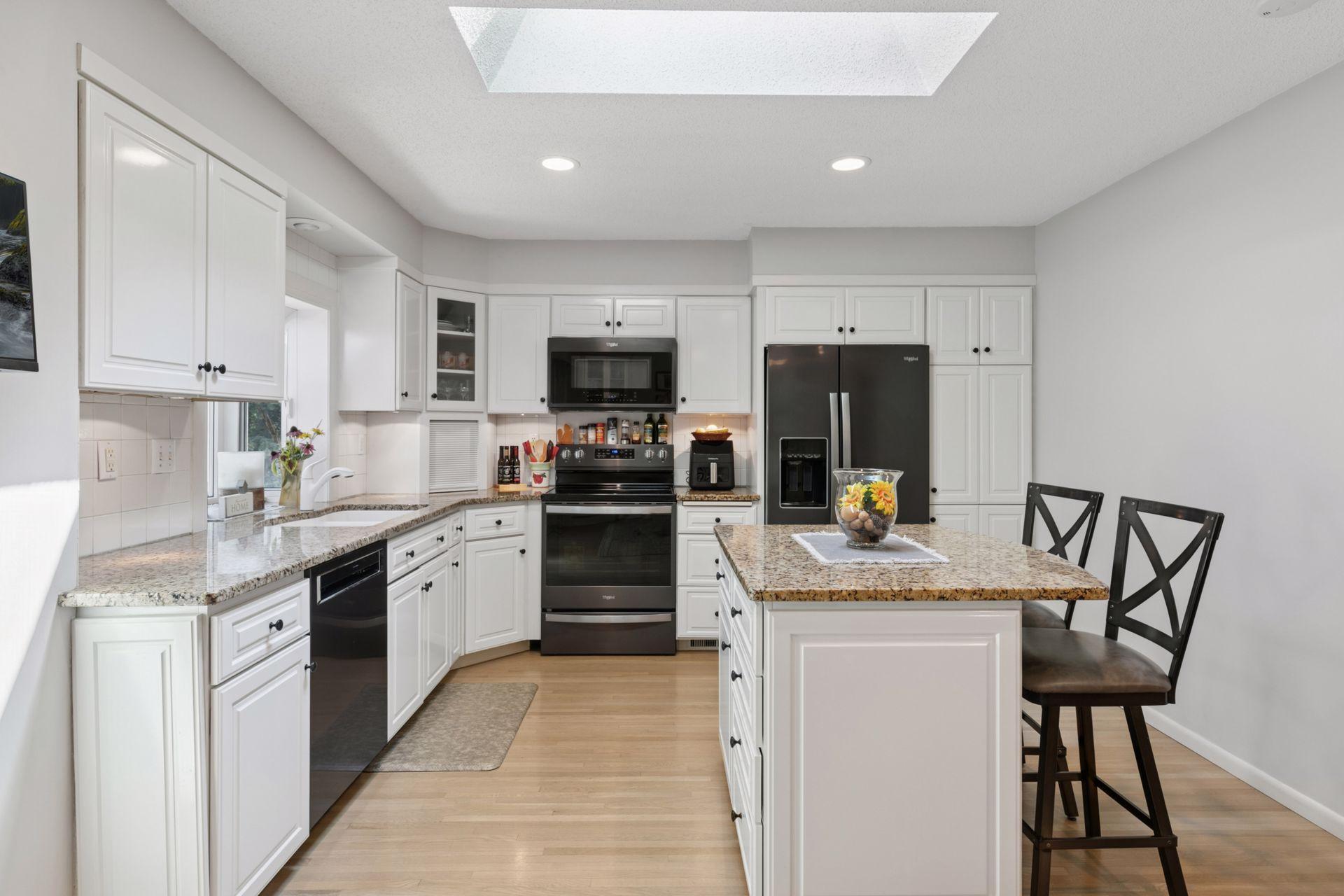 Skylight brings in natural light.