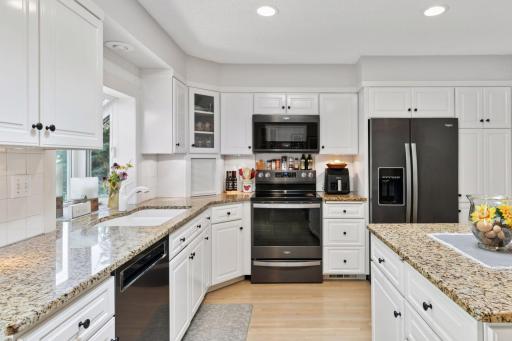 Gourmet Whirlpool appliances. Matte stainless finish which is fingerprint resistant.