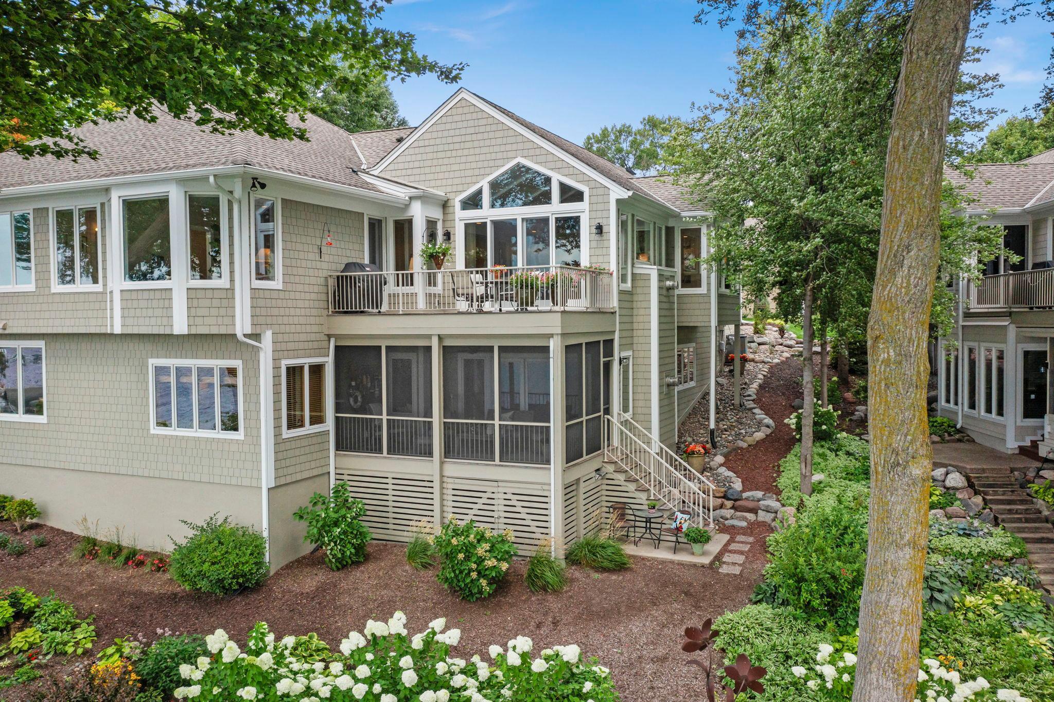 Back view of porch and deck
