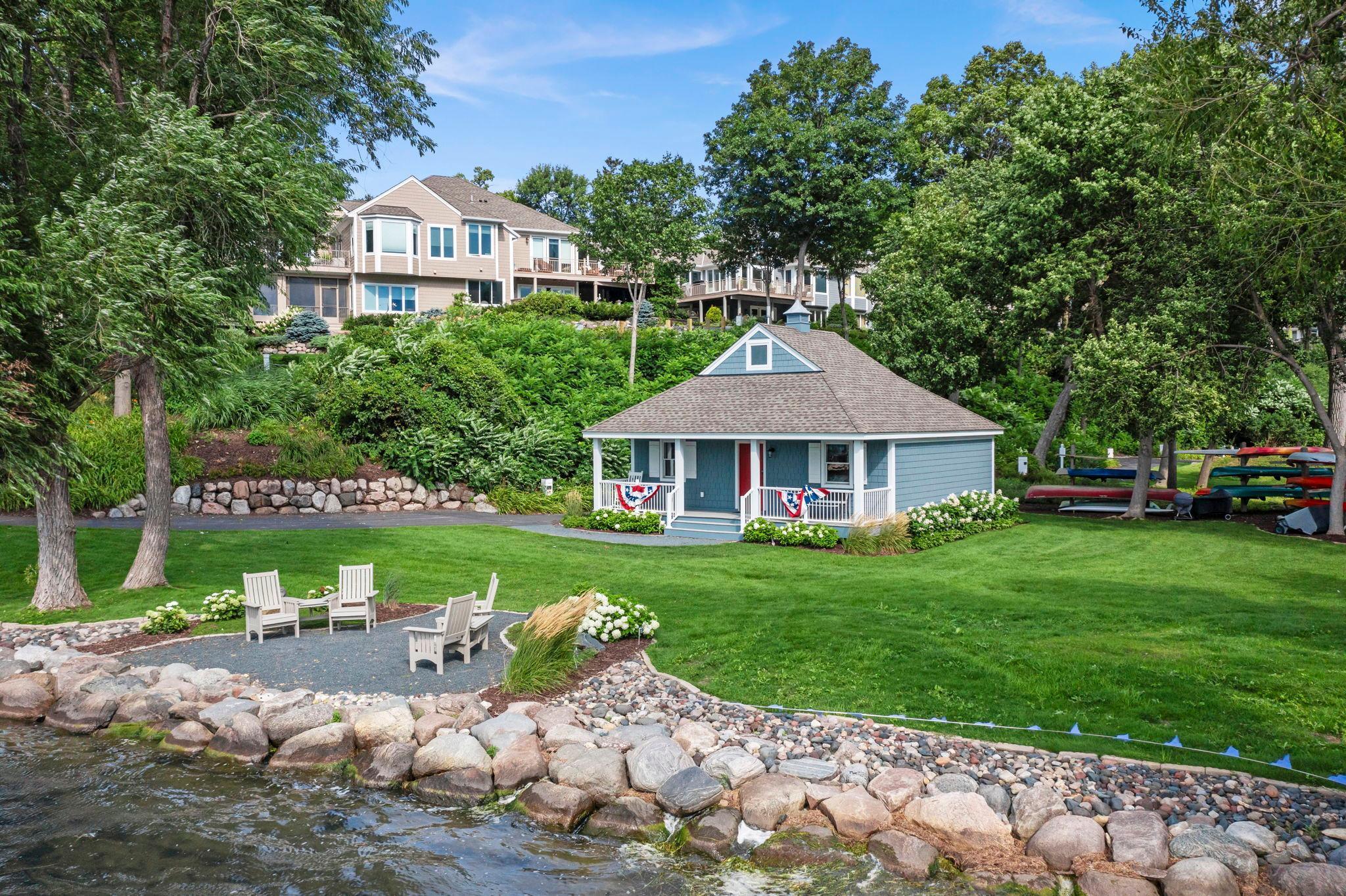 Boathouse with owners storage lockers