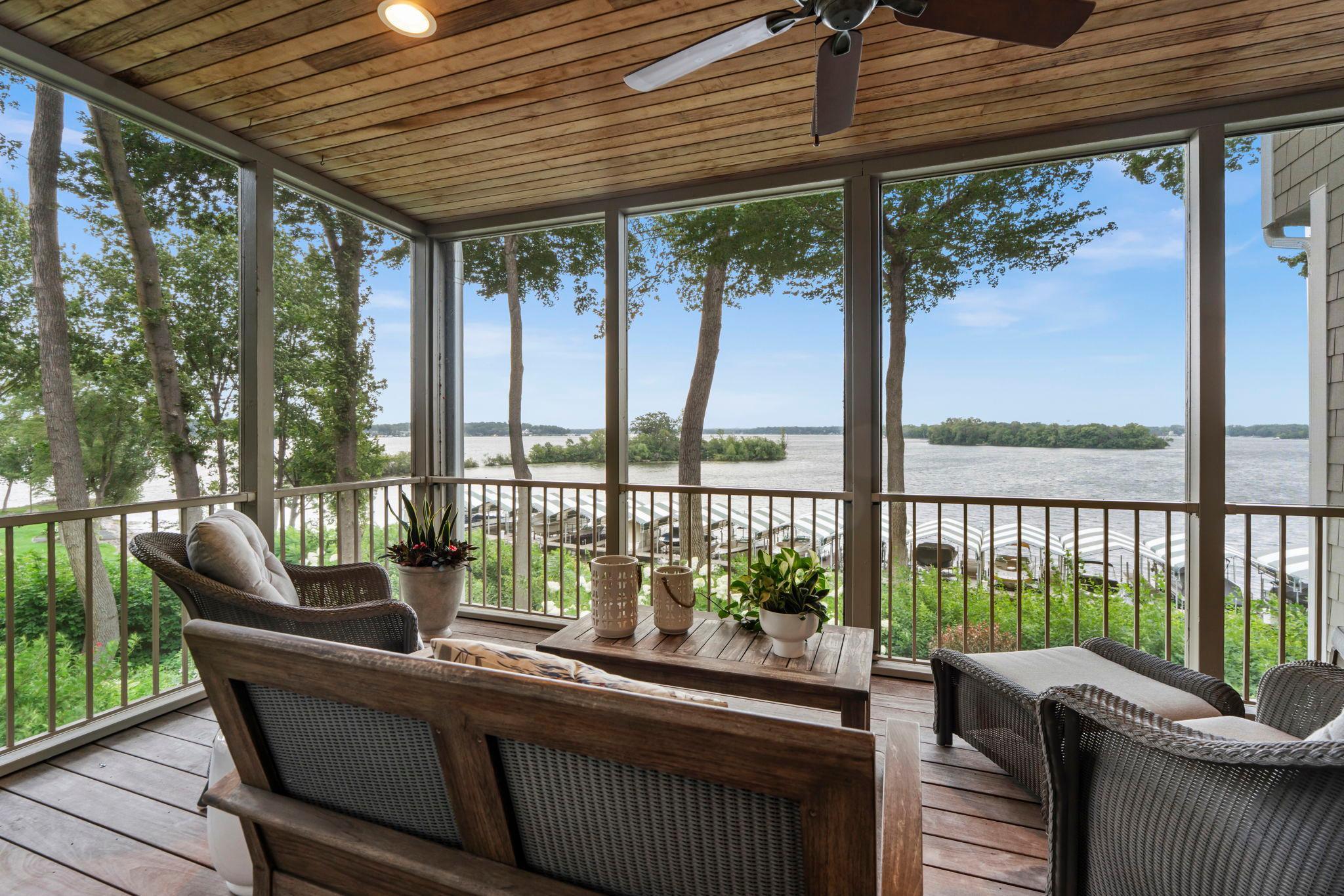 Screen porch with access to backyard