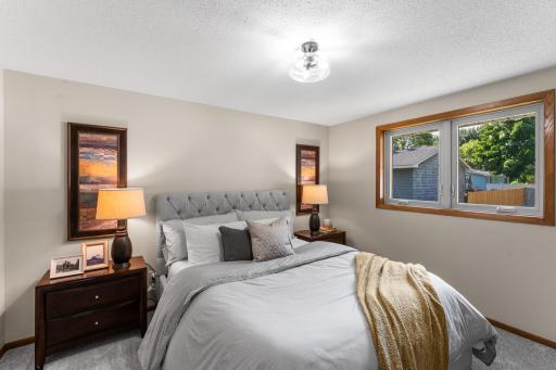The three main level bedrooms are comfortable retreats.