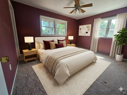 Primary bedroom virtually staged