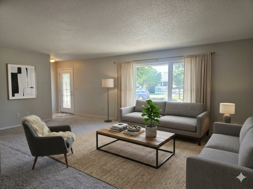 Virtually staged living room