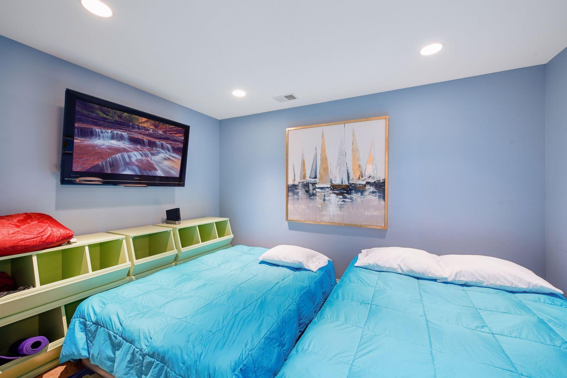 Hidden room tucked behind a secret cabinet in the lower level bathroom