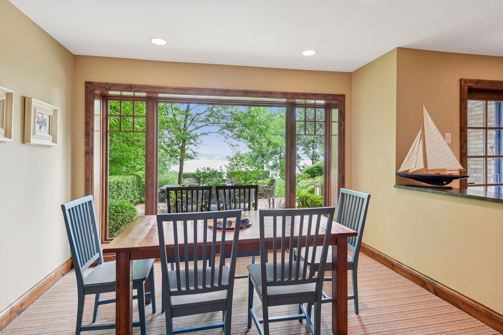 Tucked off of the rec room is a great place for a game table or simple admiring the views