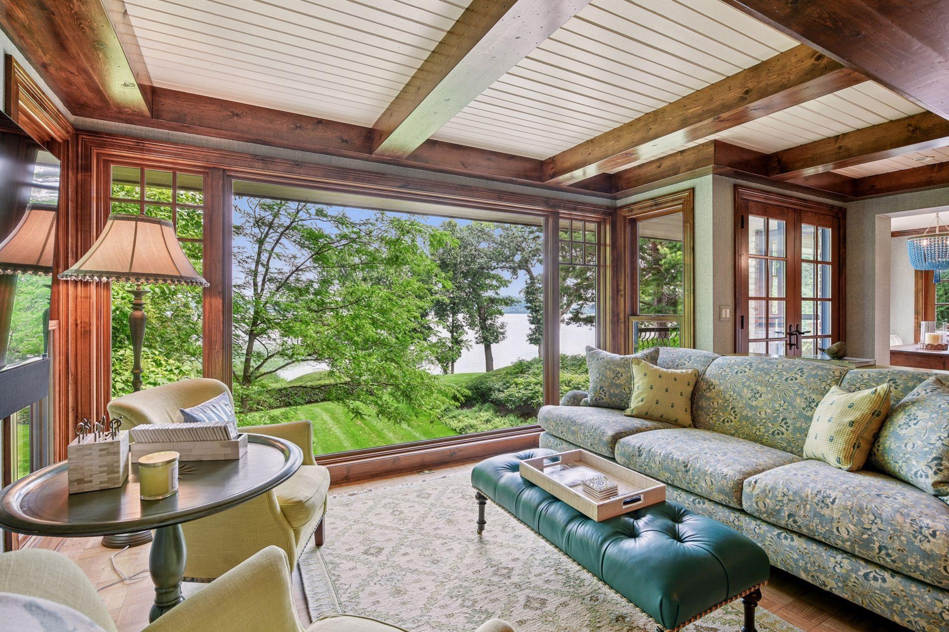 Natural light floods this space