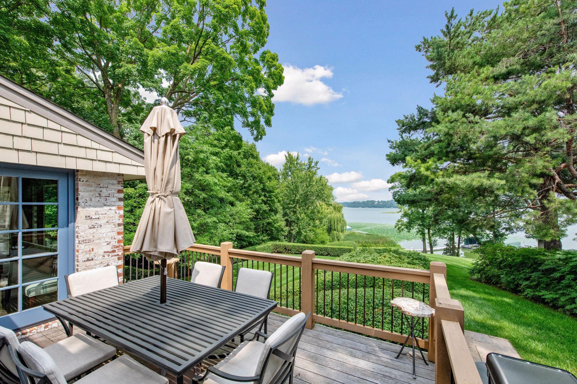 Main floor deck with sweeping views of the yard