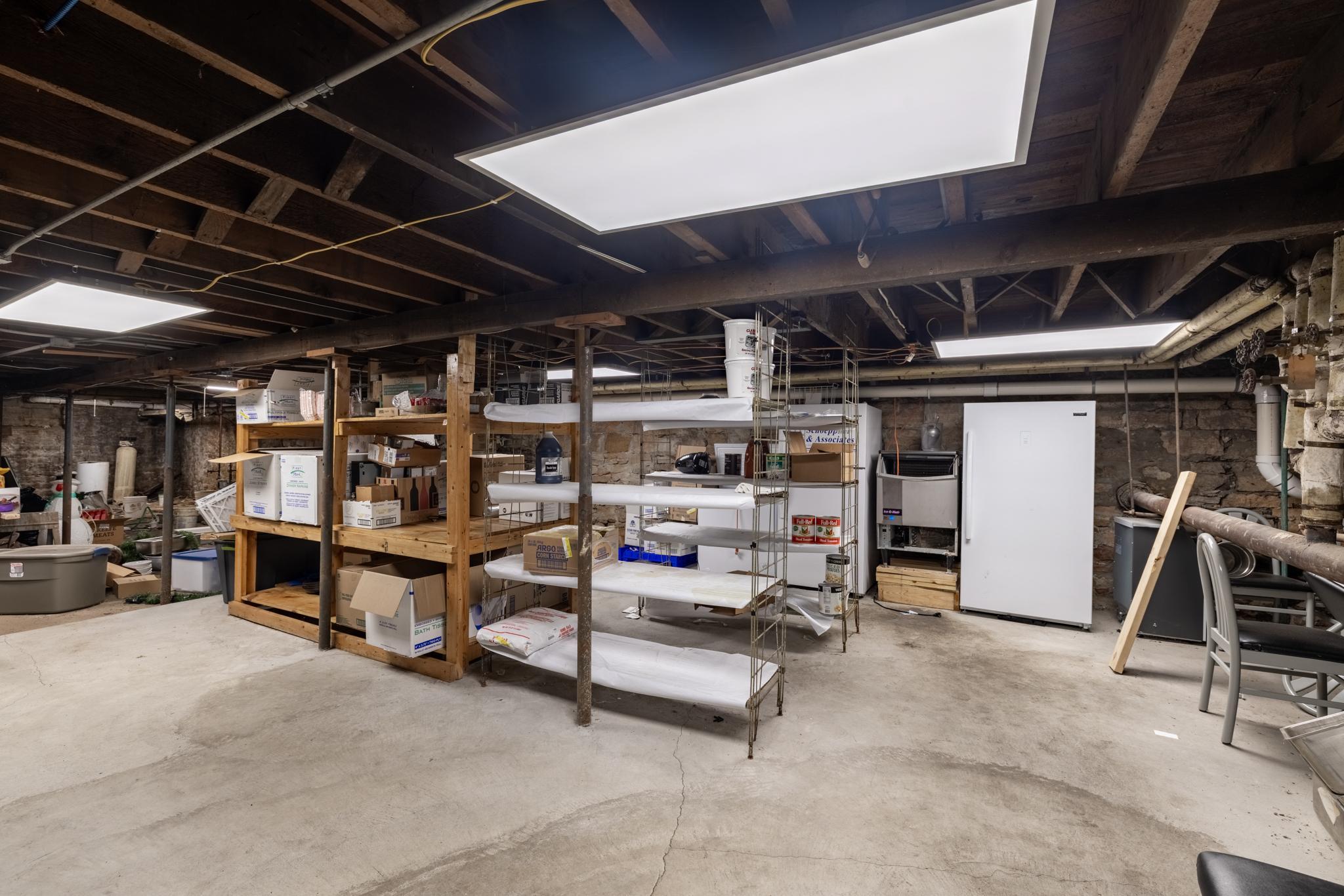 Restaurant basement storage