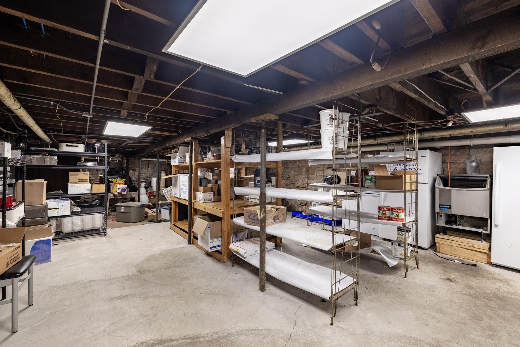 Restaurant basement storage