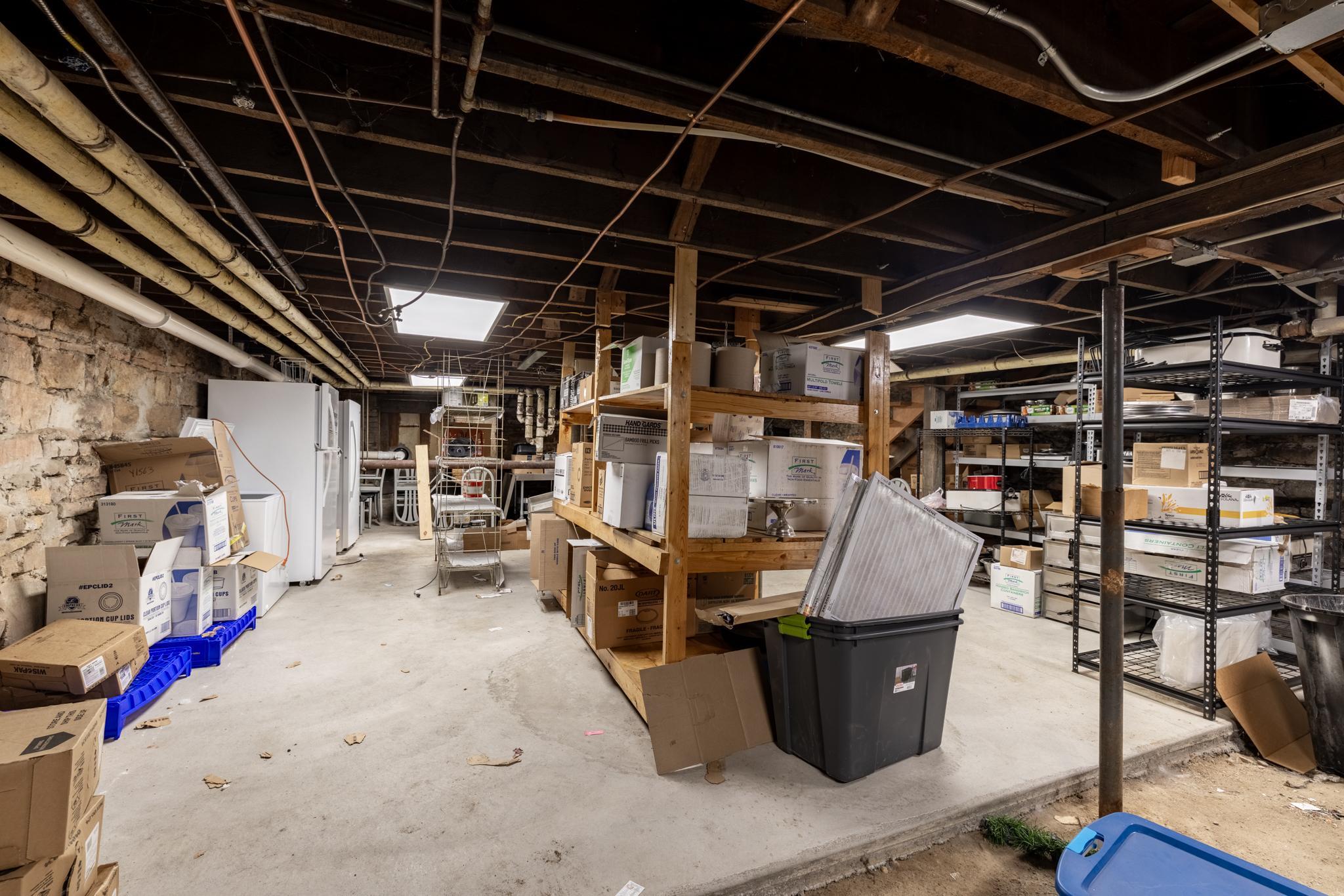 Restaurant basement storage