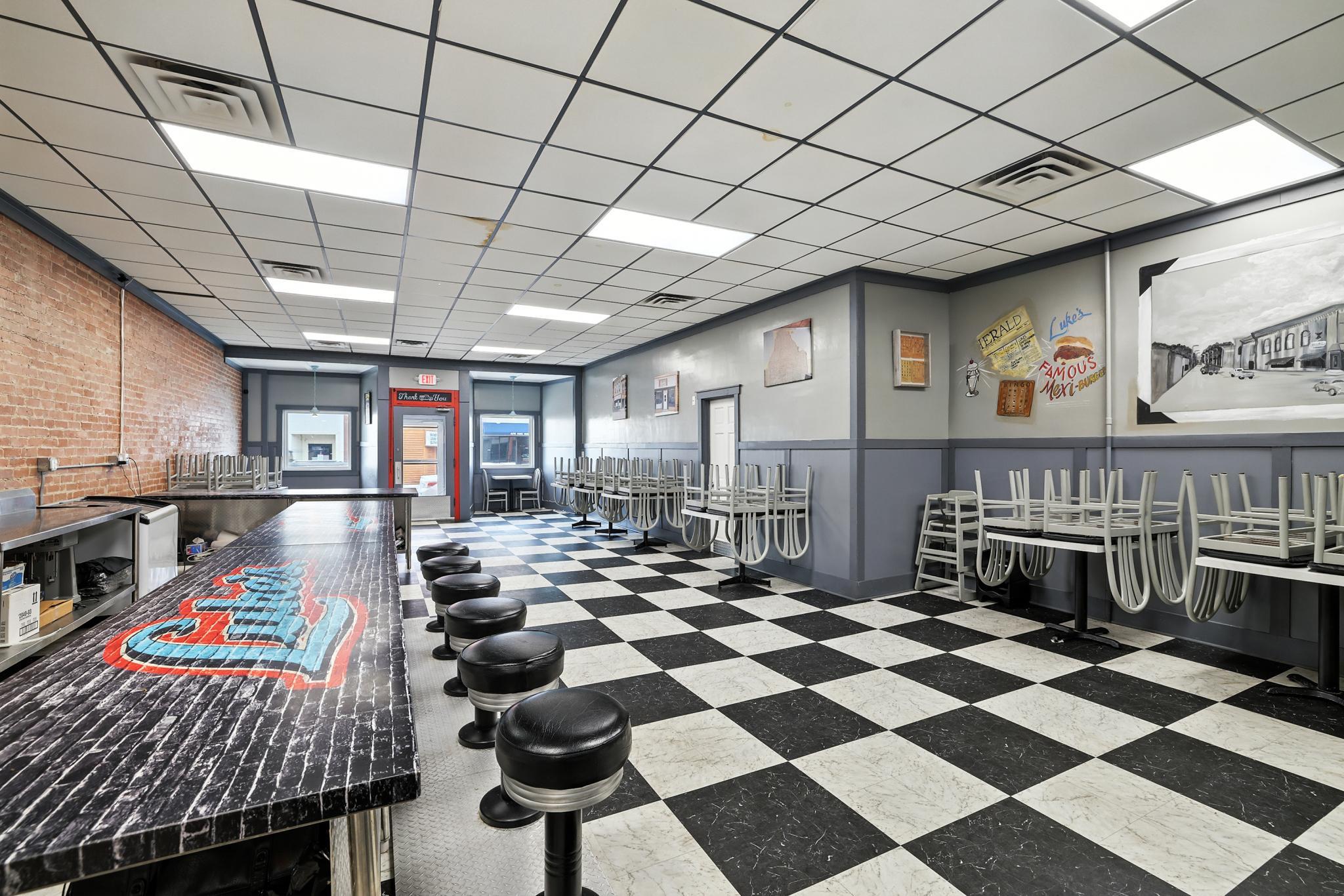 Restaurant bar area on left