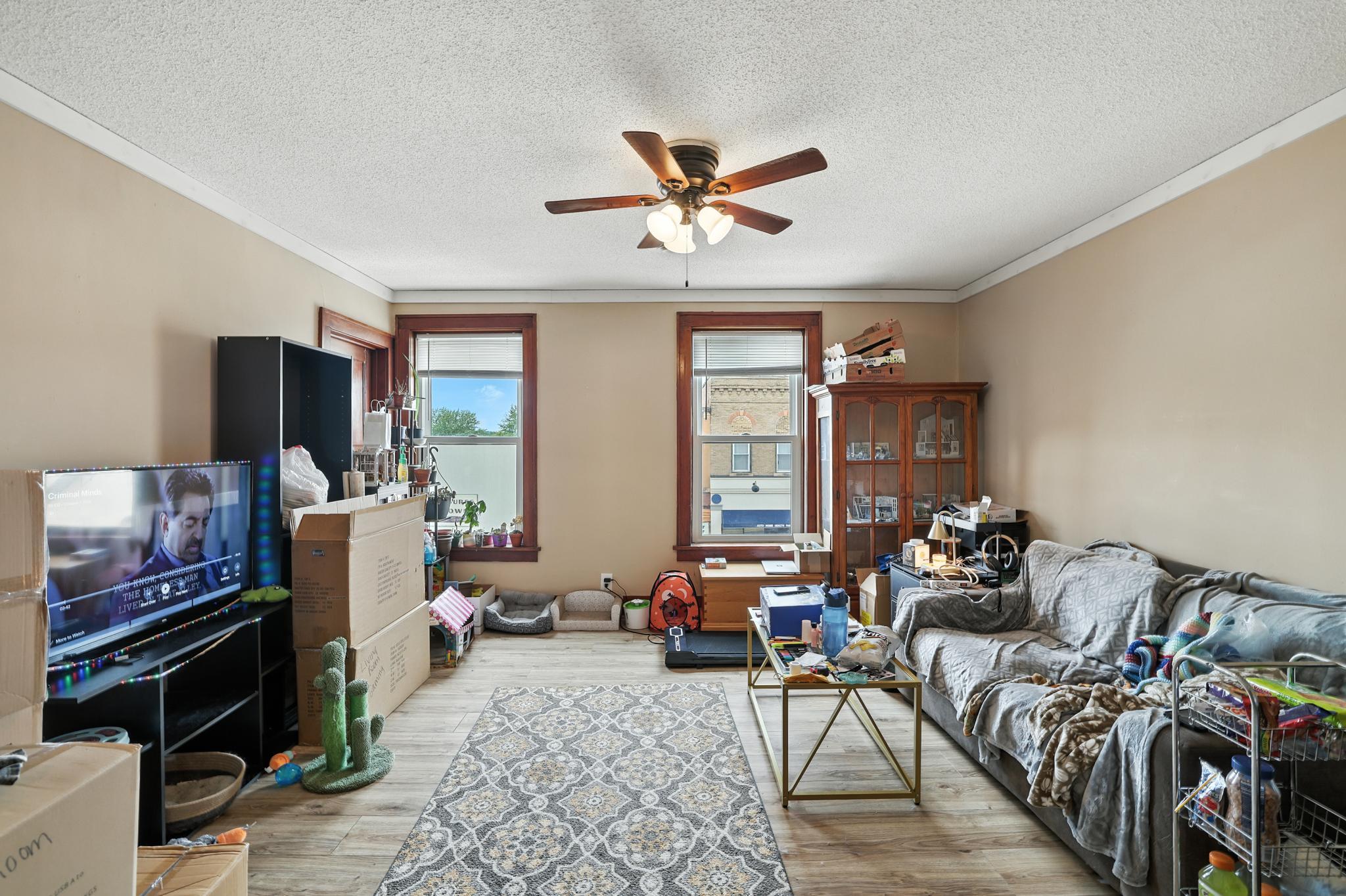 Apt 1 living room - Street view