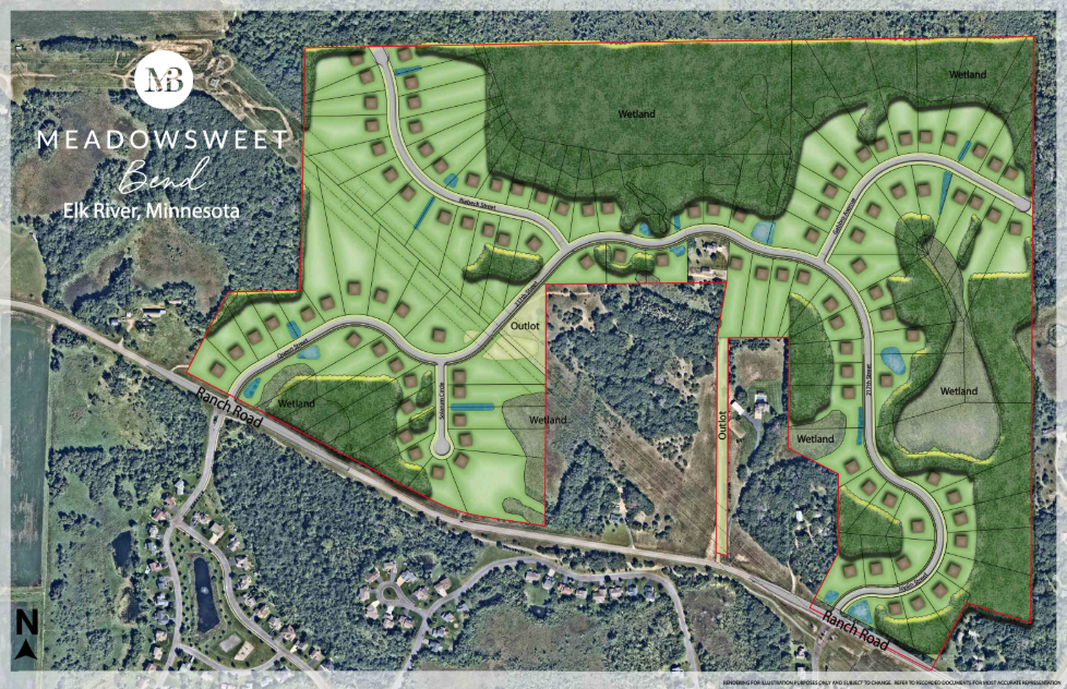 Rendering for all 4 Phases of the 217 Acre development.