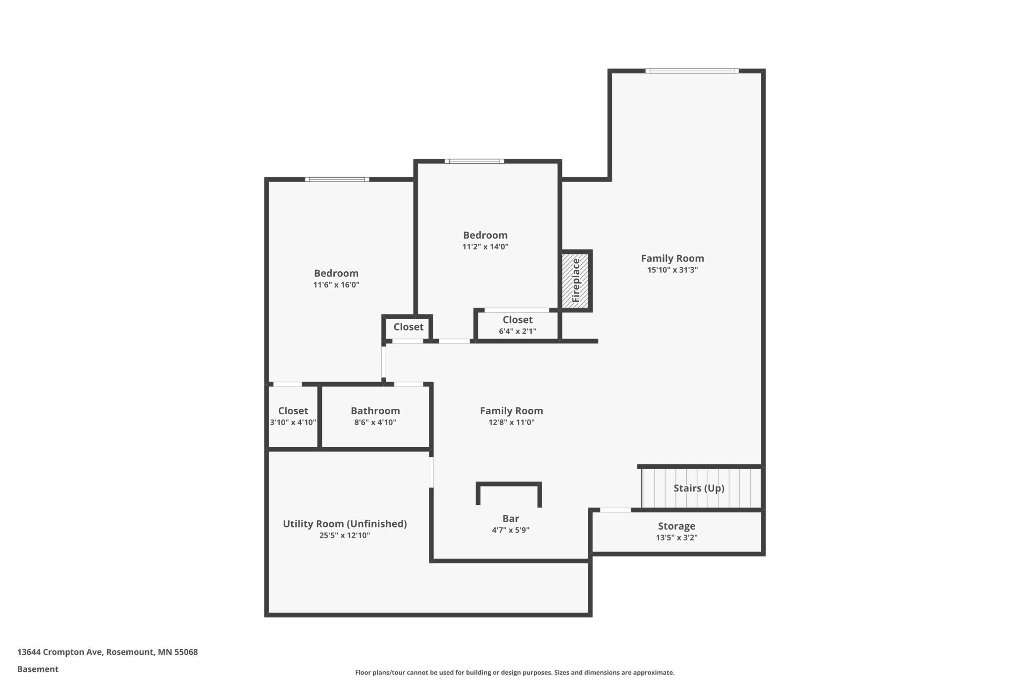 Lower level floor plan