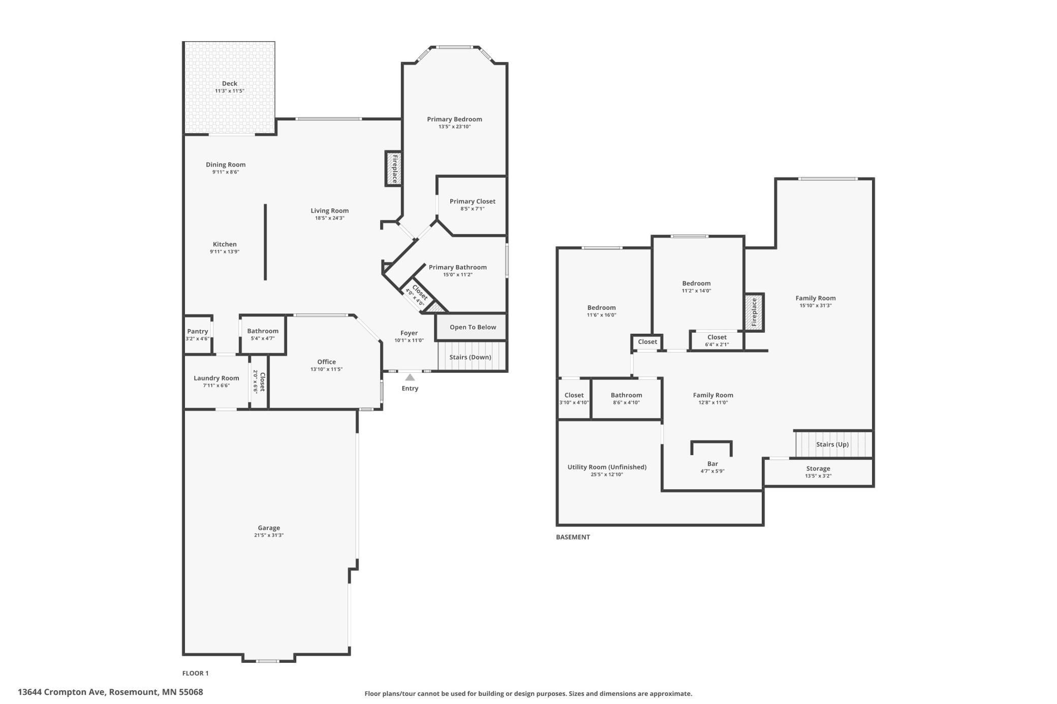 Combined floor plans