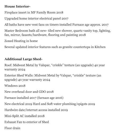 List of recent imporvements part 2