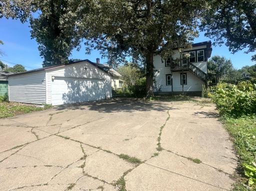 View from Back Alley with large driveway