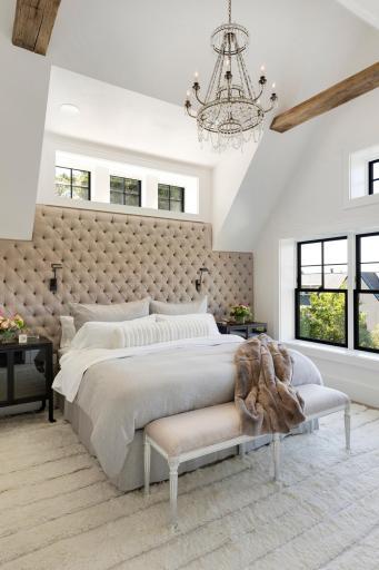 Primary suite with tufted headboard