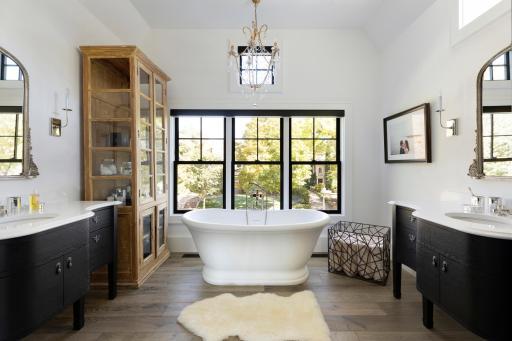 Primary suite marble tub