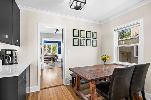 Main level dining room with bar area/beverage fridge