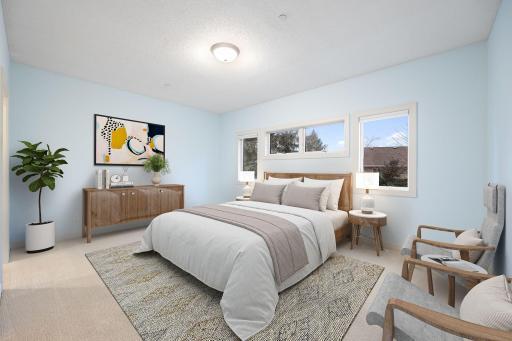 Welcome to Cardinal Glen... Step into calm—this sun-filled primary suite is your own little sanctuary. Big windows let the light pour in, making the whole space feel peaceful and inviting. (Virtually staged)