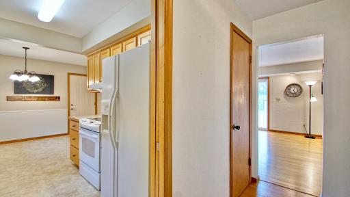 View as you enter the home. Kitchen to the left. Living room to the right.
